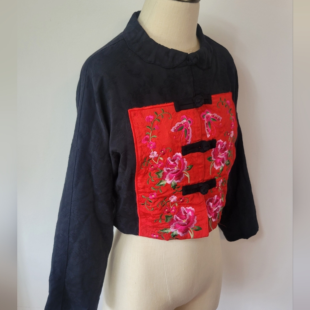 Chinese Embroidered Cropped Jacket - Picture 7 of 15
